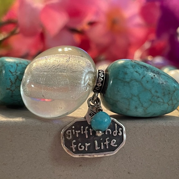 Silpada Turquoise Charm Girlfriends’ 2011 conference Stretch Bracelet - Picture 14 of 16